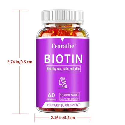 Biotin Gel 10000mcg [Highest Potency] Healthy Hair, Skin & Nails Vitamins for Women, Men & Children
