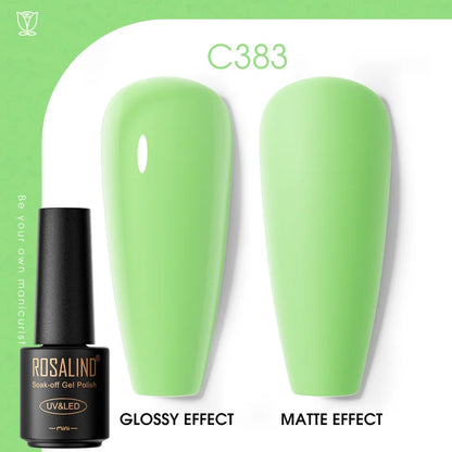 ROSALIND Hot-sale Bottle Gel Nail Polish Vernis Semi Permanent Primer Top Coat Bright Classic For Nail Art Design LED/UV Lamp C383