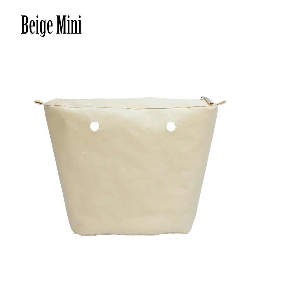 TANQU New Waterproof Inner Bag Organizer Insert Zipper Pocket for Classic Mini Obag Canvas Material for O Bag Beige Mini CHINA