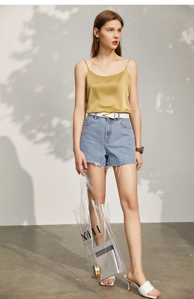 AMII Minimalism Sleeveless Top Women 2024 Summer New Camisole&Vest Office Lady Straight Chiffon Casual Female Clothing 12140330