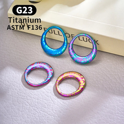 ASTM F136 Titanium 16G Moon Septum Hoop Ring Anodizing Hinged Segment Nose Clicker Tragus Helix Daith Earring Piercing Jewelry