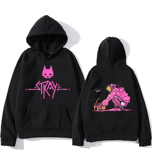 Fashion Women Men Hoodie Stray Cat Cotton Sweatshirt Game Print Pullover Hoodie Female Clothing Streetwear Top Gift Plus size