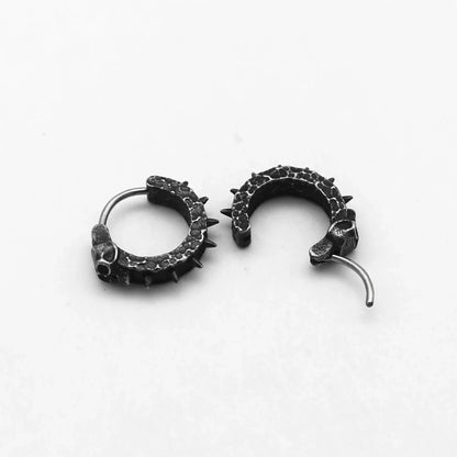 Gothic Black Skull Awl Earrings Statement Men Women Hip Hop Rock Jewelry Biker Party Accessories Hypoallergenic Earring Badiee Stylez