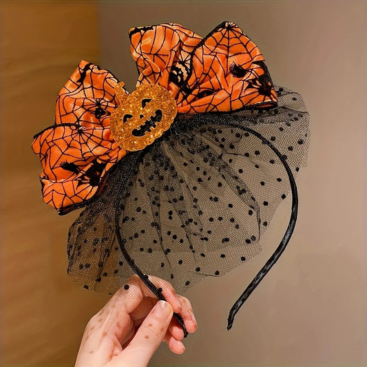 Fashionable Halloween Elements Pumpkin Hairband Single Piece Multi-Color Cute Girls Halloween Gift 1 pcs