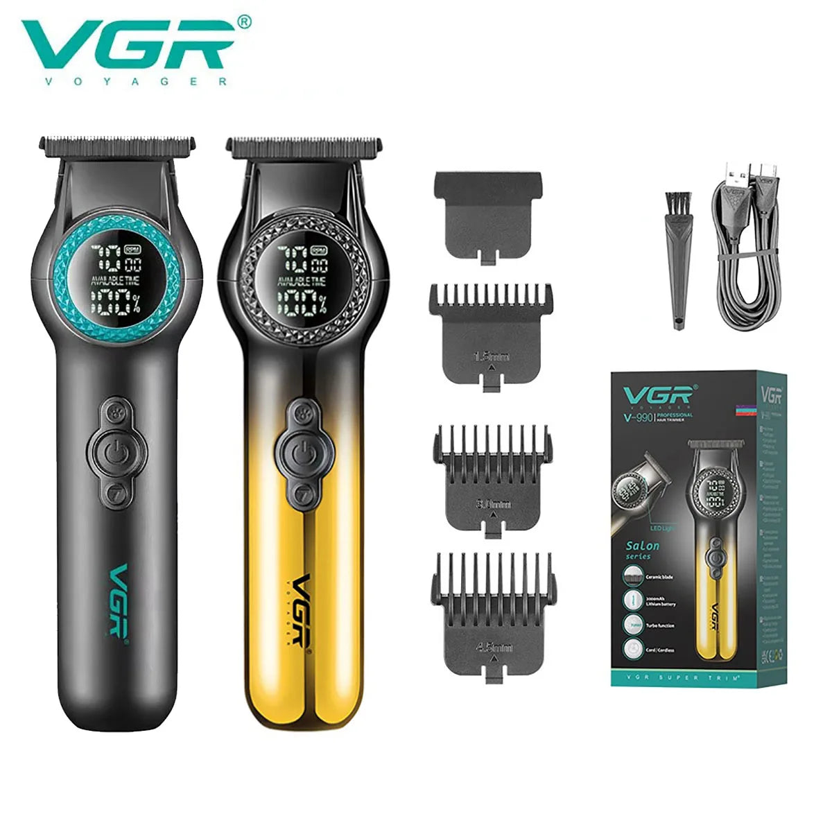 VGR Hair Clipper Professional Hair Trimmer 8000 RPM Hair Cutting Machine Electric Haircut Machine Cordless Clipper for Men V-990