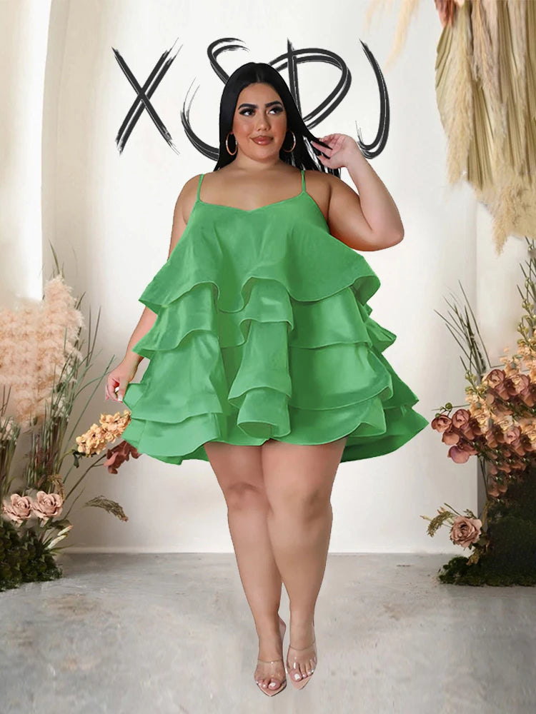 Elegant Chic Large Women Dresses Satin Summer Sexy Party Dress Strap Sleeveless Loose Plus Size Dresses Wholesale Dropshipping