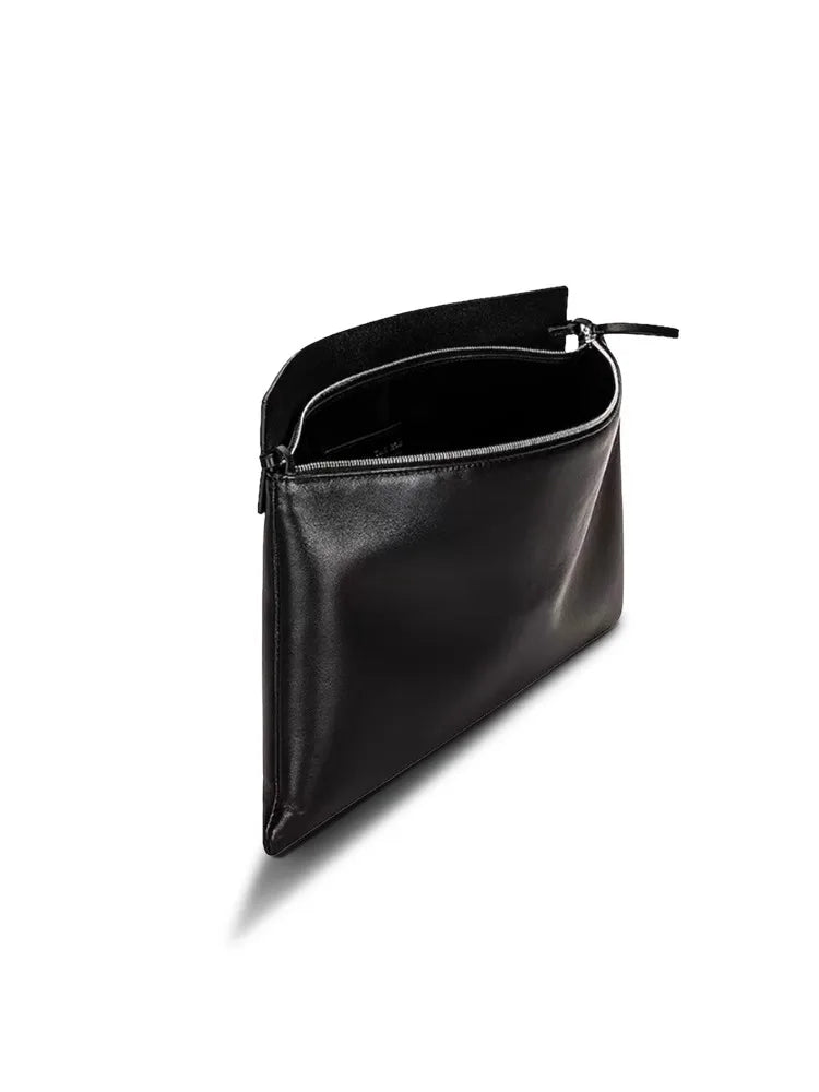 Envelope Bag Vintage Niche Wind Genuine Leather Wide Shoulder Strap Armpit Bag Hundred Sheepskin Shoulder Bag Clutch Bag