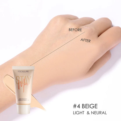 Wholesale FOCALLURE Waterproof Liquid Foundation Cream Full Coverage Oil-control Long-lasting Face Concealer Base Cosmetics 04 Beige