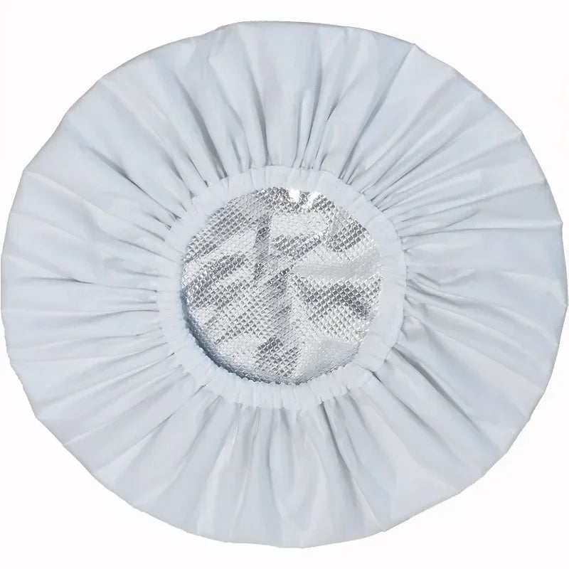 Adjustable Double Layer Satin Bonnet Nightcap Doubleside Women Round Shower Caps Night Sleep Polyester Hat Solid Black Lining Badiee Stylez