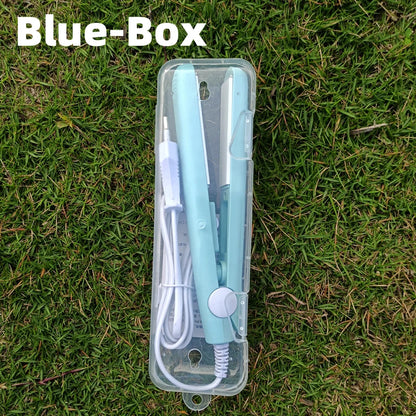 3 in 1 Hair Iron High Quality flat iron Straightening hot comb mini professional hair straightener & Curling Iron Styling Tools Blue-Box