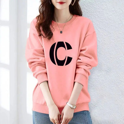 Women Clothing Spring Autumn Long Sleeve Print Letter Loose Casual Hoodies Sweatshirts Lazy Style All-match Tops Trend Fashion