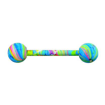 1PCS/4PCS 14G Stainless Steel Tongue Rings Barbell Rainbow Colorful Tongue Bar Piercing Body Jewelry 1PC C 1.6x16mm