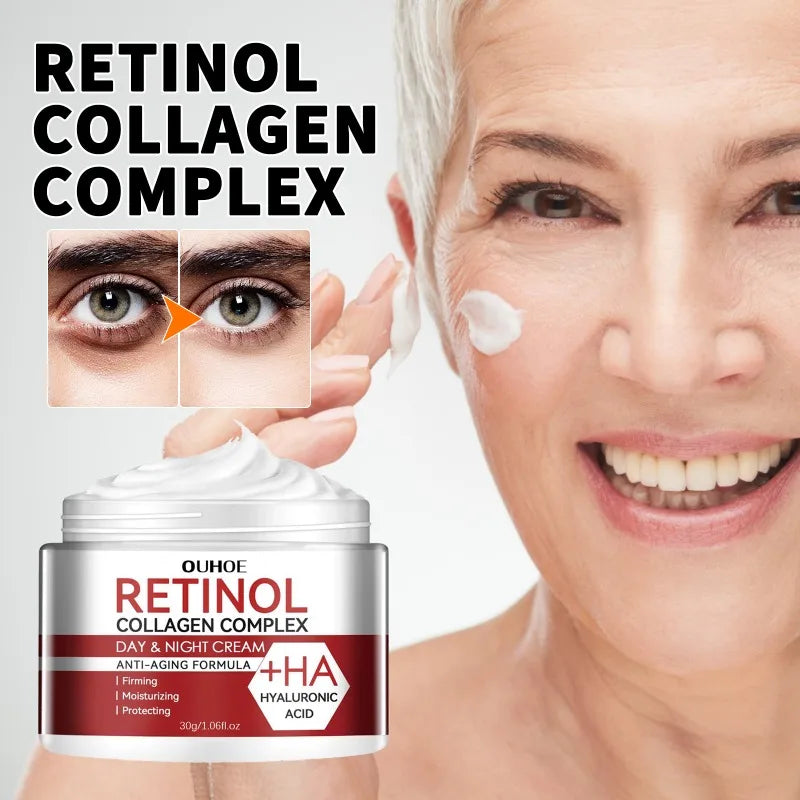 Retinol Wrinkle Removing Cream Anti Aging Firming Lifting Fade Fine Lines Moisturizing Brightening Skin Care Korean Cosmetics