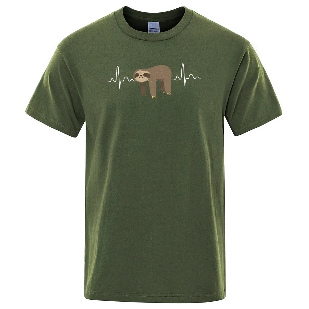 Soft and comfortable printed T-shirt T-shirt casual T-shirt men's clothing Dark Green