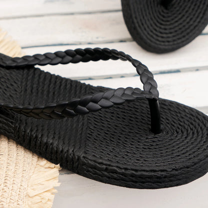 Women's summer beach vacation round-toed comfortable open-toe flip-flops, casual and home-style flip-flops