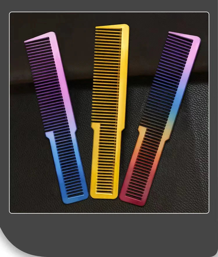 Salon Professional Electroplated Comb Barber Comb Stylist Styling Tool Accessories Salon Anti-static Hair Cut Comb