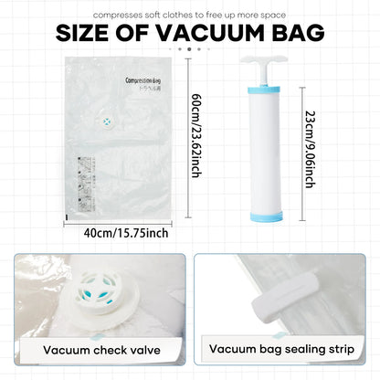 Ryanair 40x25x20 Travel Backpack Large Capacity Foldable Hiking Bag with Vacuum Bags Manual Compression Pump, Storage Backpack