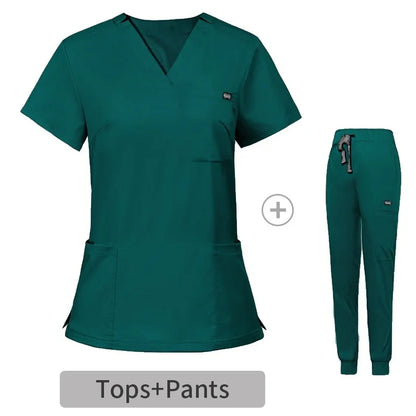 HZMNOI Short Sleeve Nurse Dress Uniform Stylish Female Womens Tie Up Medical Scrubs Nurse Uniform Medical Spa Women Uniforms Badiee Stylez