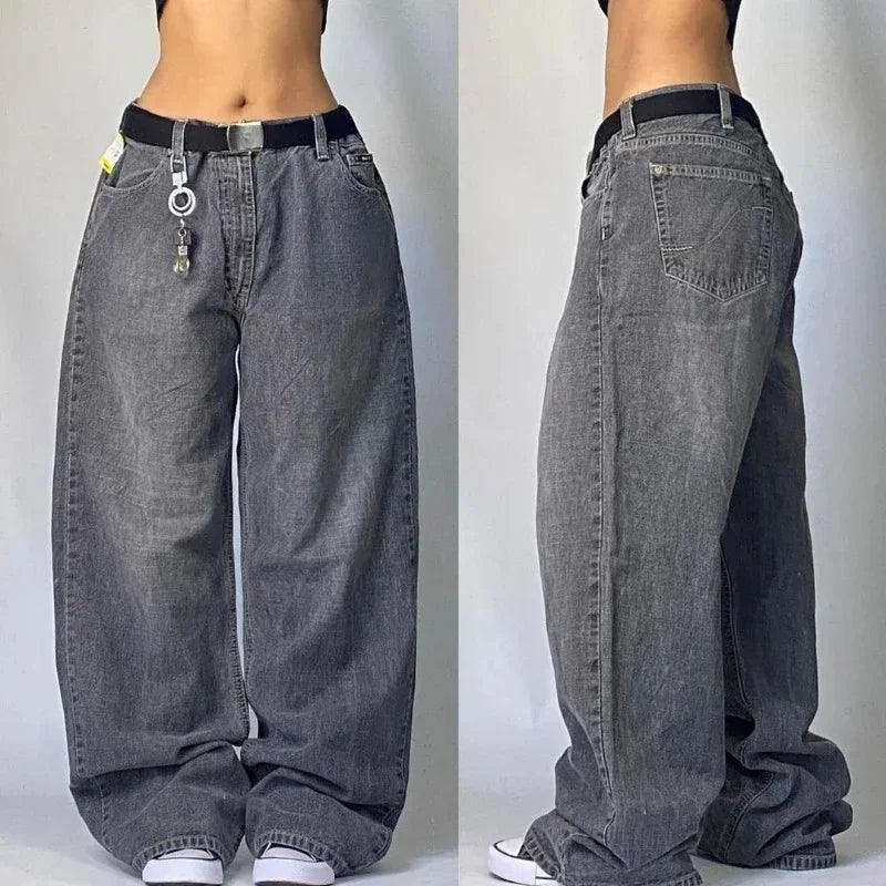 Y2K Fashion Baggy Jeans Denim Cargo Pants Womens Vintage Multi Pocket High Waist New Harajuku Gothic Wide Trouser Streetwear 1 7