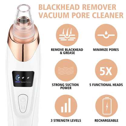 Okayso Blackhead Remover with Acne Needle Vacuum Pore Cleaner Black Pimple Blemish Remove for Face&Nose Skin Care Tool Kit