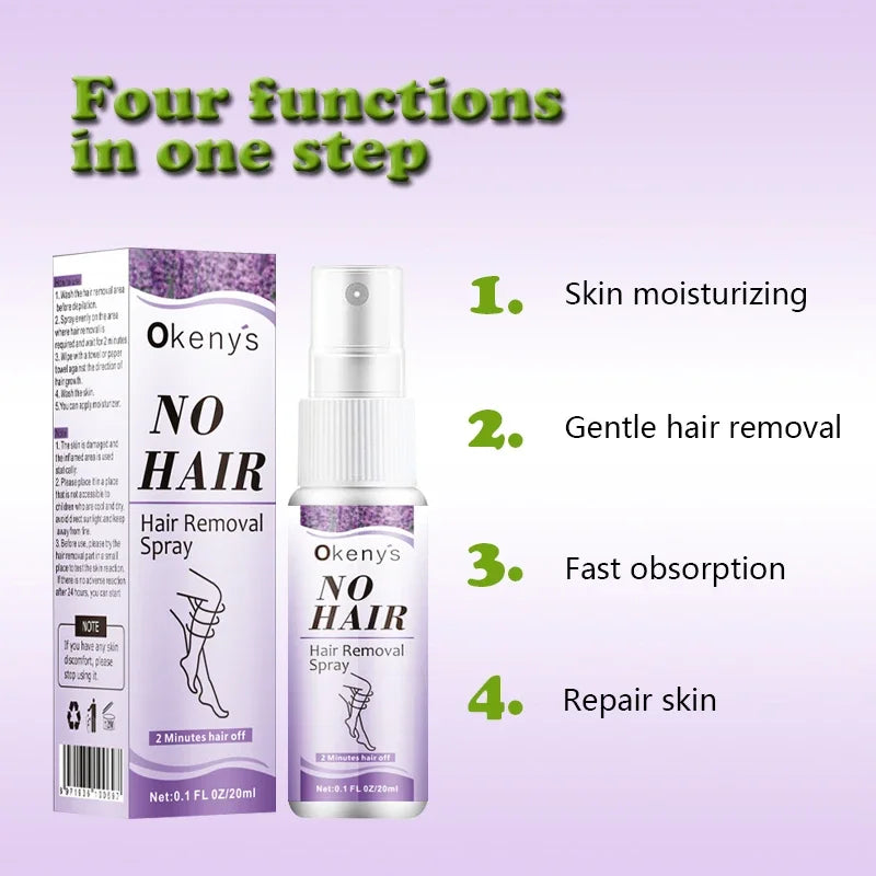 Permanent, painless hair removal spray, axila, legs, arms, hair remover, hair growth inhibitor, nutritious repair, body care