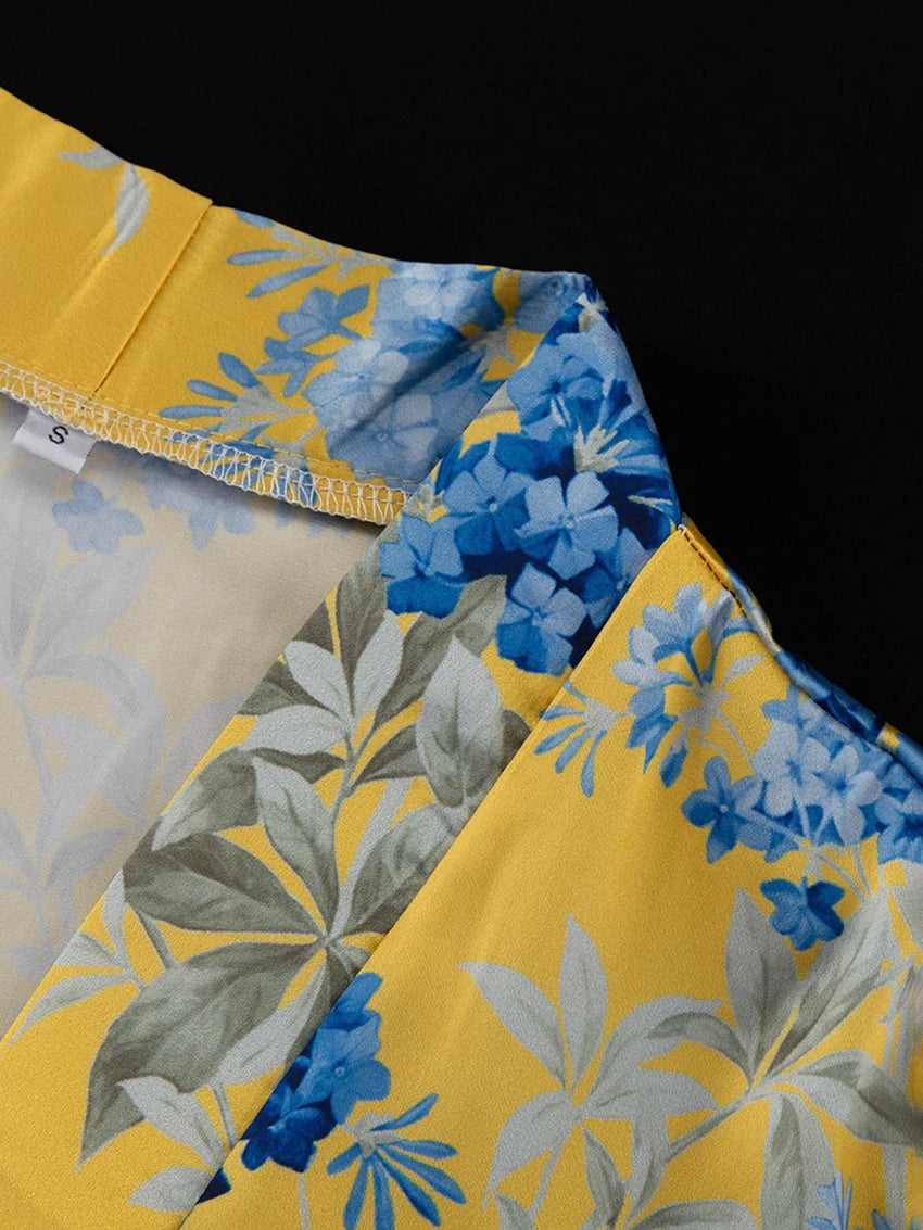 Marthaqiqi Fashion Women Nightwear Suit V-Neck Pajamas Long Sleeve Nightie Lace Up Nightgowns Pants Printing Ladies Pyjamas Set