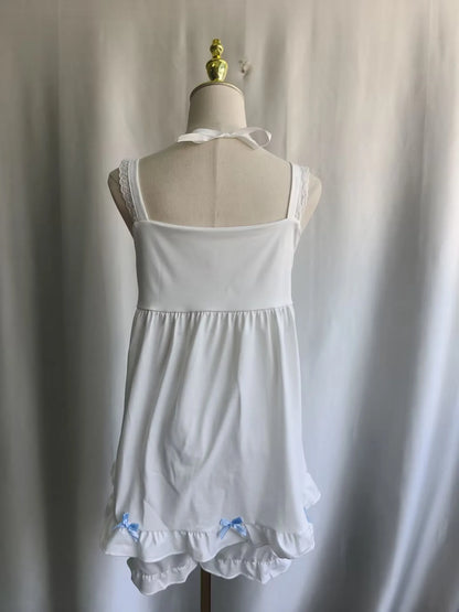 Japanese Soft Girl Strappy Bow Sling Top Shorts Two Piece Set Cotton Pajamas Women's Lolita Sleepwear 2025 New Summer
