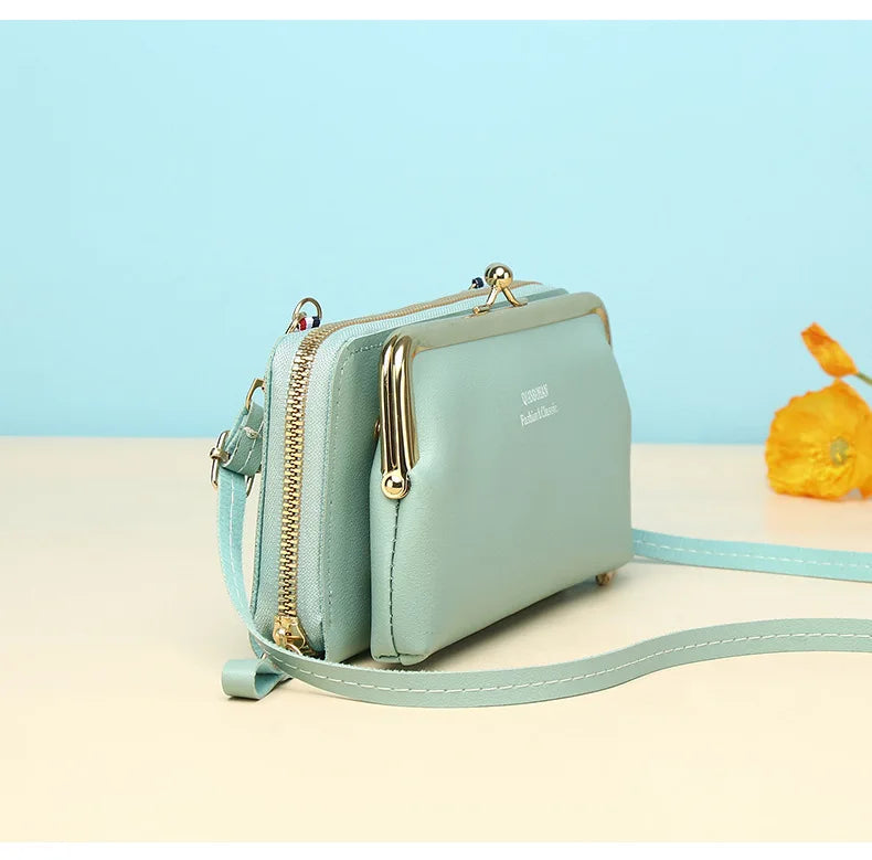 Fashion Women Luxury Leather Single Shoulder Bags Ladies Large Capacity Crossbody Mobile Phone Purse Female Messenger Wallet