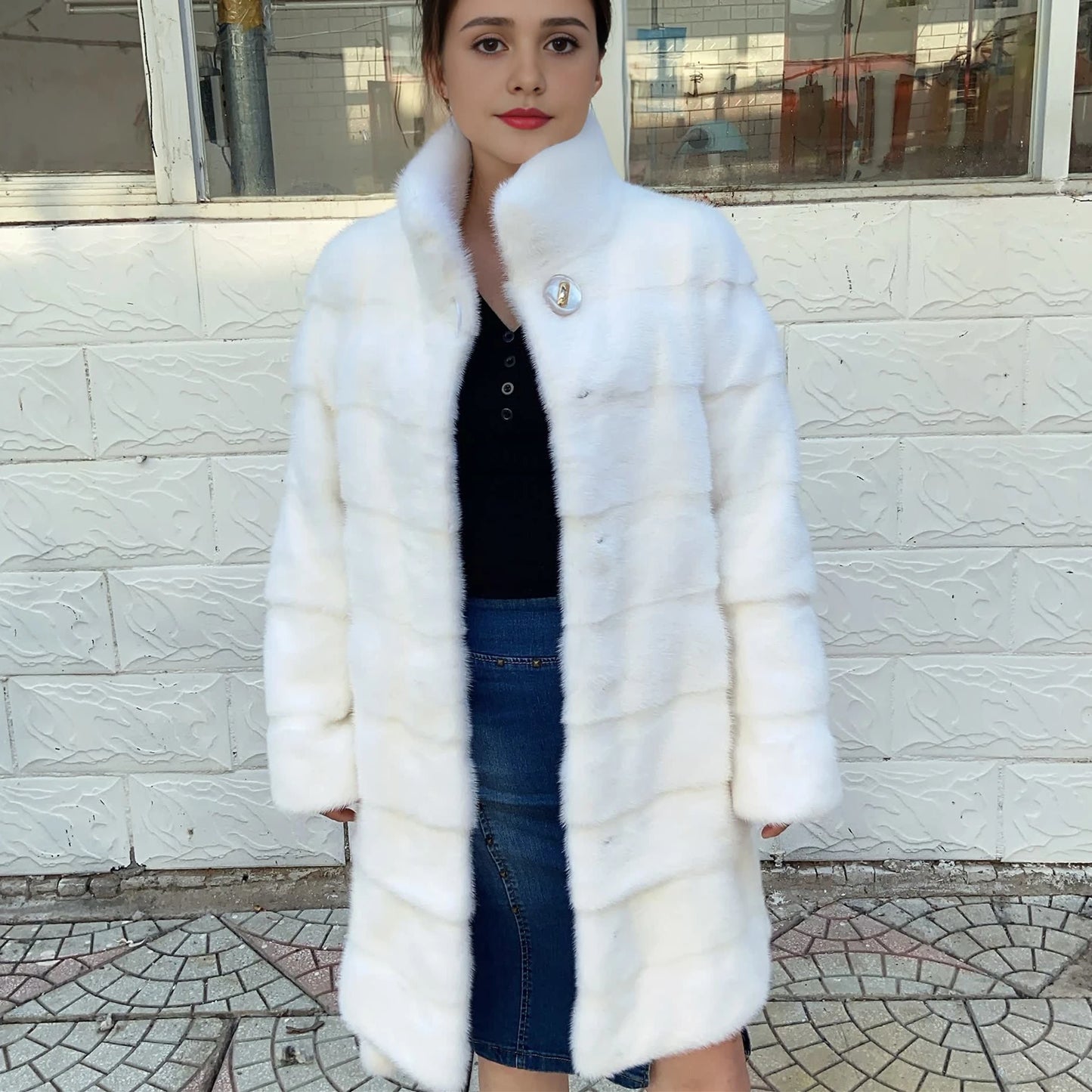Fancy Rani Real Mink Fur Coat Natural Women Winter Long Leather Jacket Luxury Female Clothes  2023 Mink Fur Coat Women Promotion Badiee Stylez