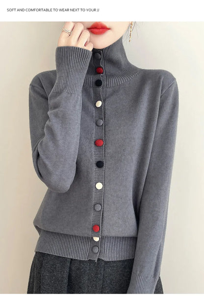 2024 New Cashmere Cardigan Women Long Sleeve Sweaters Cashmere Cardigan Autumn Winter Women Knitwear Fashion Coat