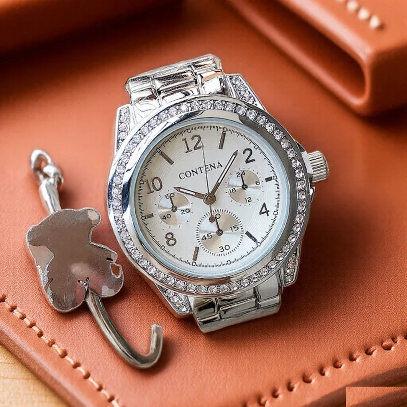 Fashion Diamond Women's Watch Luxury Stainless Steel Ladies Quartz Wristwatch Clock Elegant Dress Female Clock relogio feminino