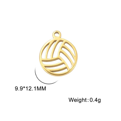 EUEAVAN 5pcs Mini Charms Stainless Steel Volleyball Charm for Bracelet Necklace Earrings DIY Jewelry Making Supplies Wholesale volleyball-G