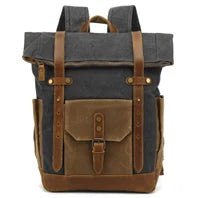 Vintage Crazy Horse Genuine Leather Backpack Men Leather Bagpack Climbing Rucksack male Large Hiking Backpack M814