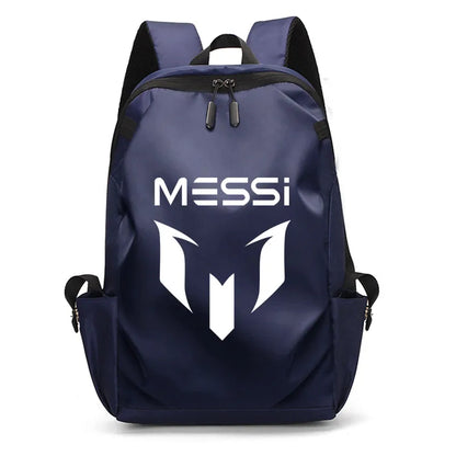 Football Super Stars MESSI Backpack Boy Girl Unisex College Student Backpack Women Men Laptop Teens Student USB Port Rucksack Blue B062