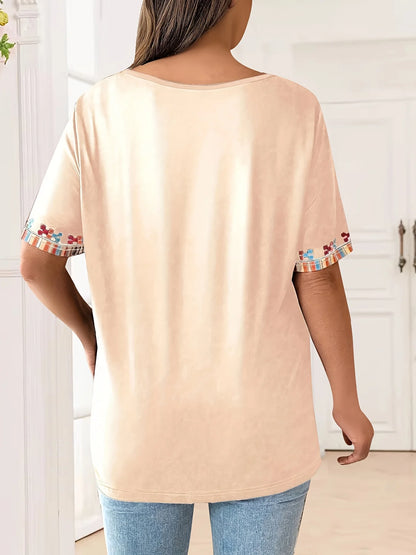 Plus Size Women's T-Shirt Boho Harajuku Graphic Print Summer Short Sleeve Casual Tops Street Fashion T-Shirt Female Clothing