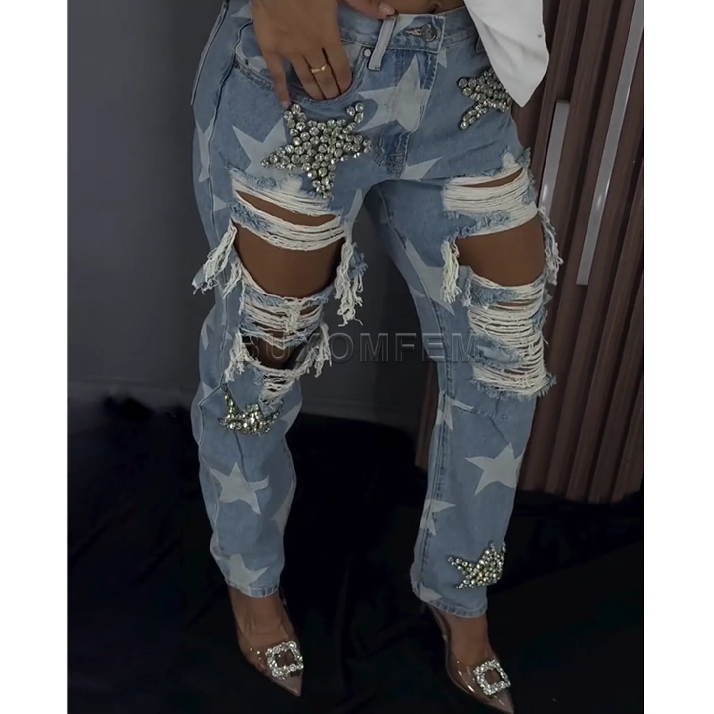 2025 Wide Leg Loose Jeans Female Streetwear Style Fashion Baggy Pants Women's New Stylish Full Length Straight Pant Outwear Type2 BLU