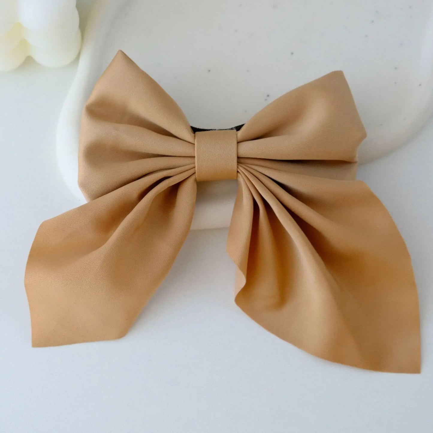 Solid Color Satin Bowknot Hair Clips For Girls Sweet Bow Women Hairpins Butterfly Barrettes Duckbill Clip Kids Hair Accessories 1-Khaki