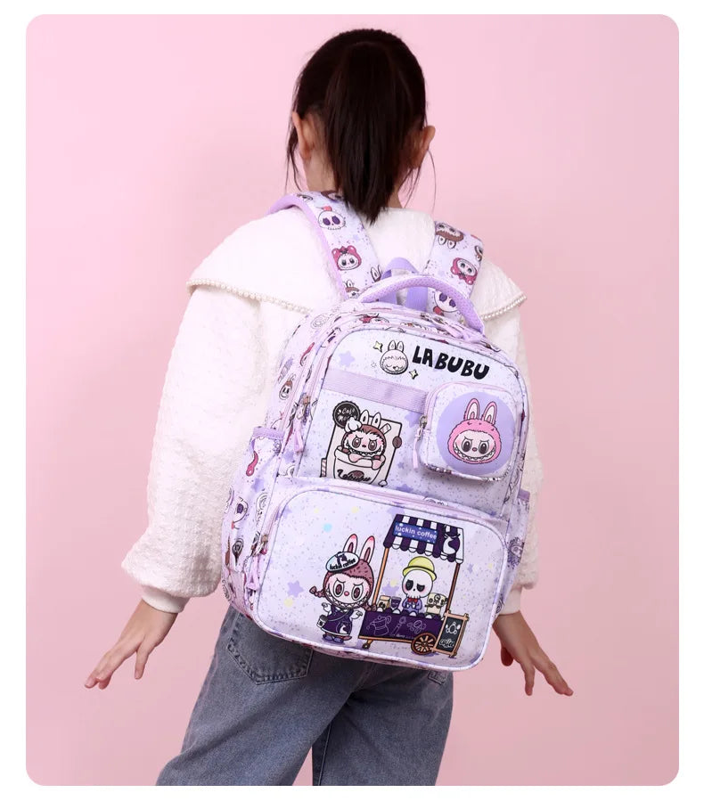 New Large Capacity Bag Children Backpack Cute Cartoon Primary School Bag Shoulder Bag New Kids Practical Portable Backpack