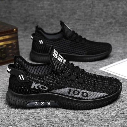 Breathable Mesh Sneakers Comfortable Casual Sport Shoes Fashion Shoes Lightweight Deodorant Outdoors Shoes Plus Size 39-44 black