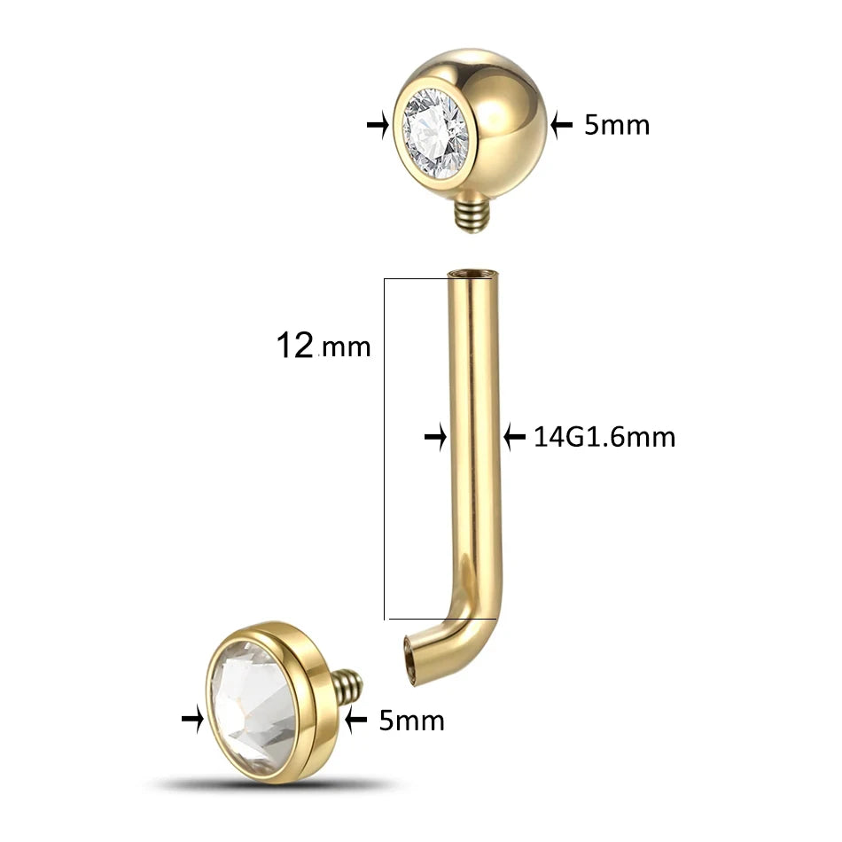 1PC Titanium Christina Piercing Flower Vertical Hood Intimate Piercing Gold Color Sexy Belly Rings Surface Jewelry for Men Women Badiee Stylez