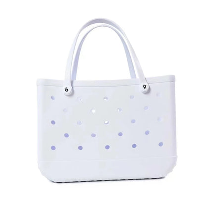 XL Eva Beach Boggs Bag Waterproof Extra Large Tote Bag Beach Basket Women Picnic Handbag 48cm XL Tote Bag Rubber shopping Bags White XL