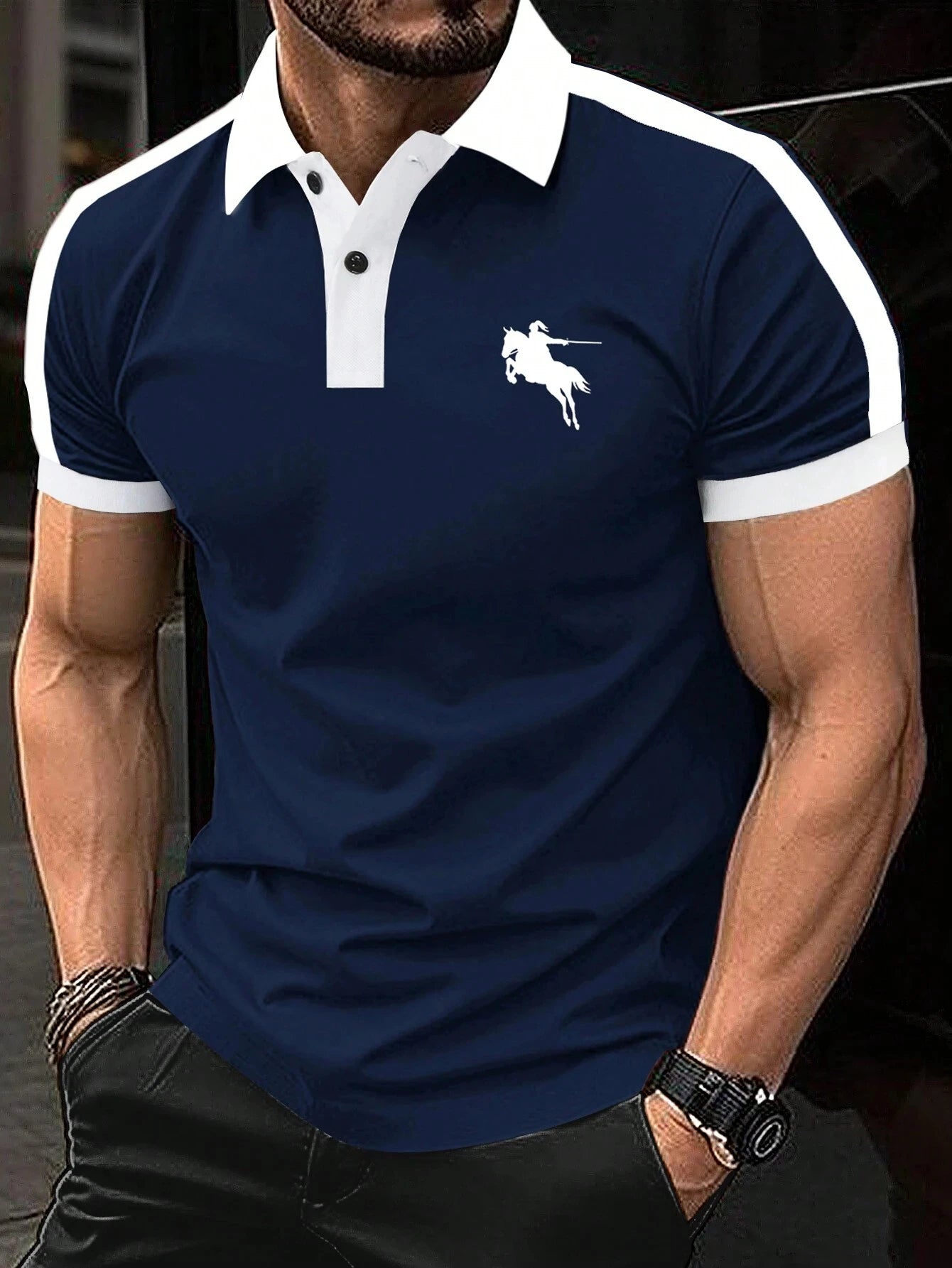 Men's Fashion Polo Shirt - Stylish Print, Lapel Button, Short Sleeve, Business Casual, Perfect for Golf and Everyday Wear