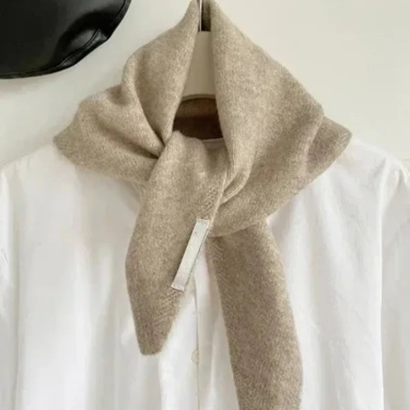 British Korean Style Niche Wool Knitted Triangular Scarf Women Headscarf Knitted Scarf Multi-functional Warm Knitted Scarf Badiee Stylez