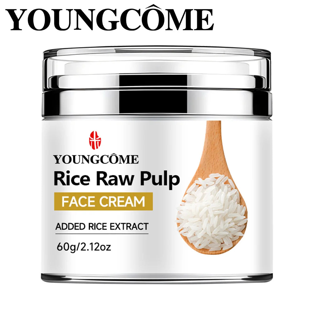 Rice Pulp Cream Hydrating and Nourishing Moisturizer Soothes,Anti Aging Remove Wrinkles Firming Pores Removing Acne Whitening