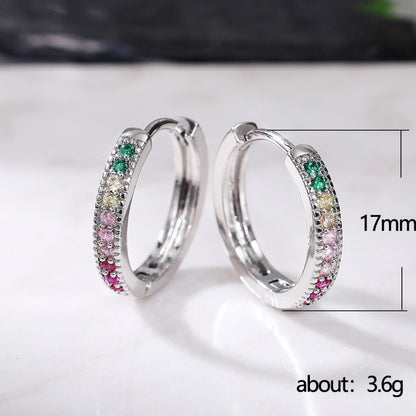 Crystal Cubic Zirconia Lymphatic Drainage Earrings Colorful Crystal Hoop Earrings Weight Loss Slimming Earrings Fashion Jewelry