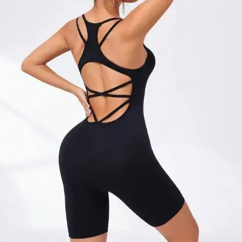 Jumpsuit Women Full Seasons Casual Fitness Sporty Playsuit Sleeveless Slim Activewear All In One Jumpsuit Clothing Lady FLV-LT577 heise