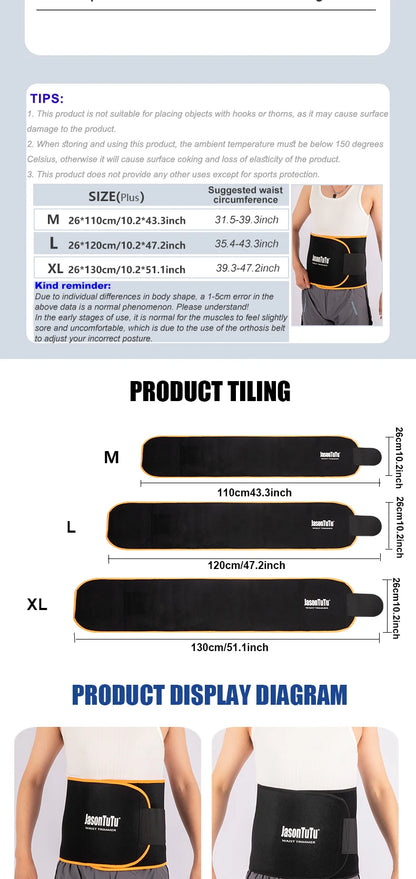 JASONTUTU Neoprene Sport Waist Belt Support Body Shaper Waist Trainer Loss Fitness Sweat Belt Slimming Strap Waist Trimmer