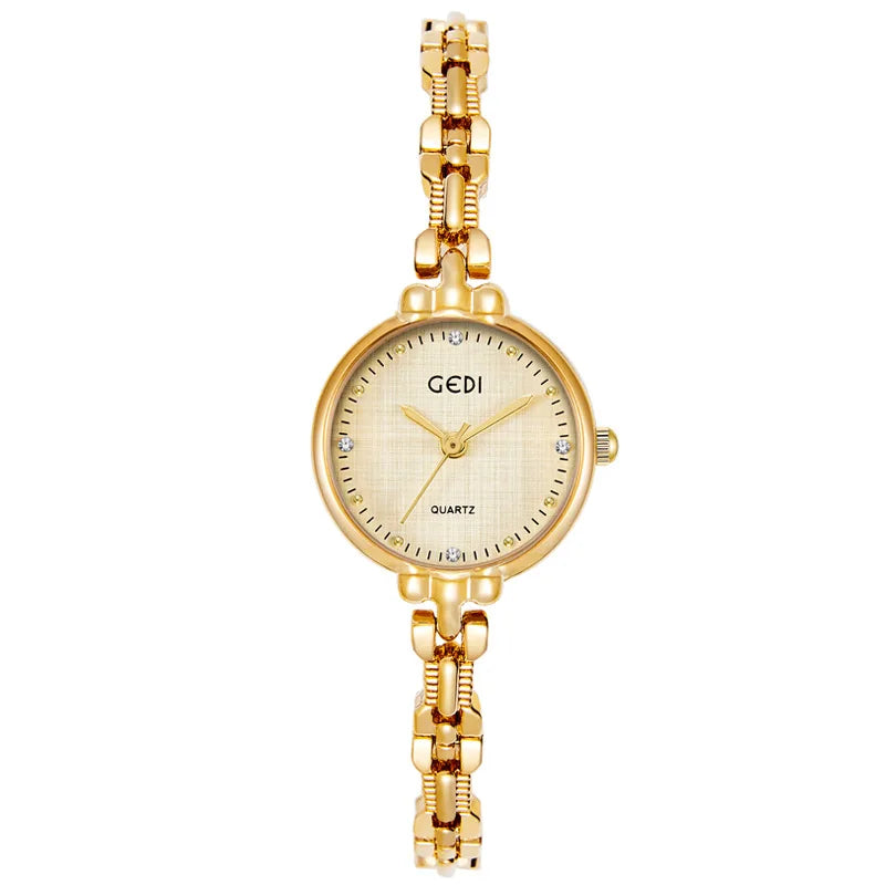 New Elegant Women's Watch Luxury Slim Gold Bracelet Watch Fashion Ladies Quartz Wristwatches Clock Gifts For Woman montre femme