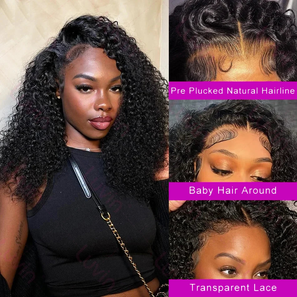 250% Density Short Bob Wig Human Hair 13x4 Lace Front Wigs Glueless Lace Frontal Wig Deep Wave Jerry Curly Wig For Black Women
