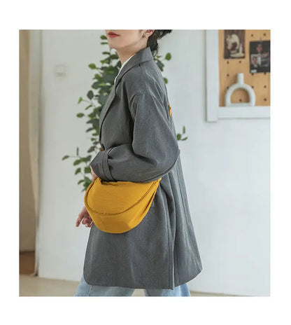 Women Crossbody Bag Casual Nylon Half Moon Shoulder Bags Large Capacity Lightweight Travel Women's Bag